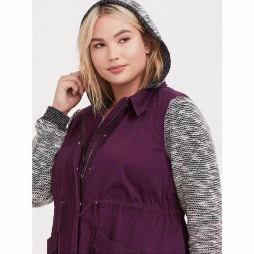 Torrid Purple and Gray Utility Jacket